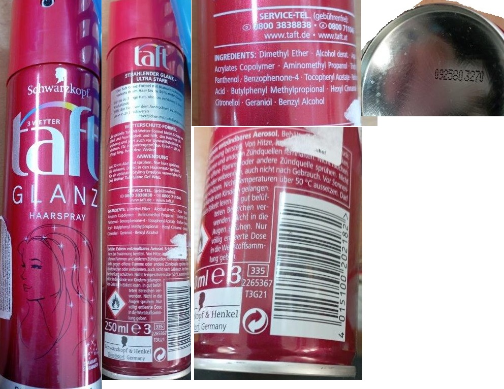 Lak na vlasy Schwarzkopf taft 3 WETTER, GLANZ HAARSPRAY, DIAMANT-SCHIMMER, ULTRA STARK 4: Fotografie