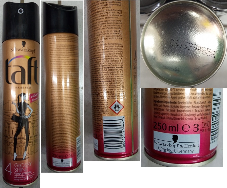 Lak na vlasy Schwarzkopf, taft HAIRSPRAY, GLOSSY SHINE, ULTRA STRONG 4, Vibrant Vienna: Fotografie