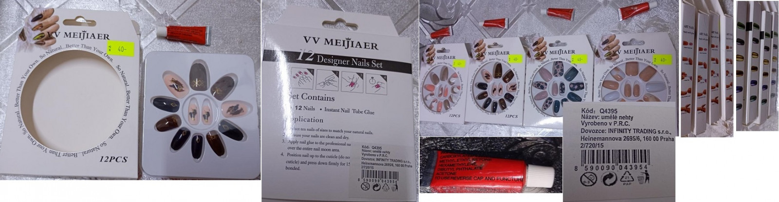 Sada umělých nehtů VV MEIJIAER, 12 Designer Nails Set: Fotografie