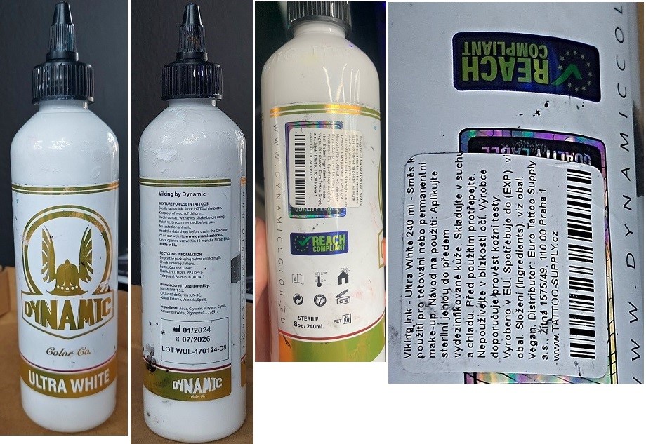 Tetovací barva Viking Ink – Ultra White: Fotografie