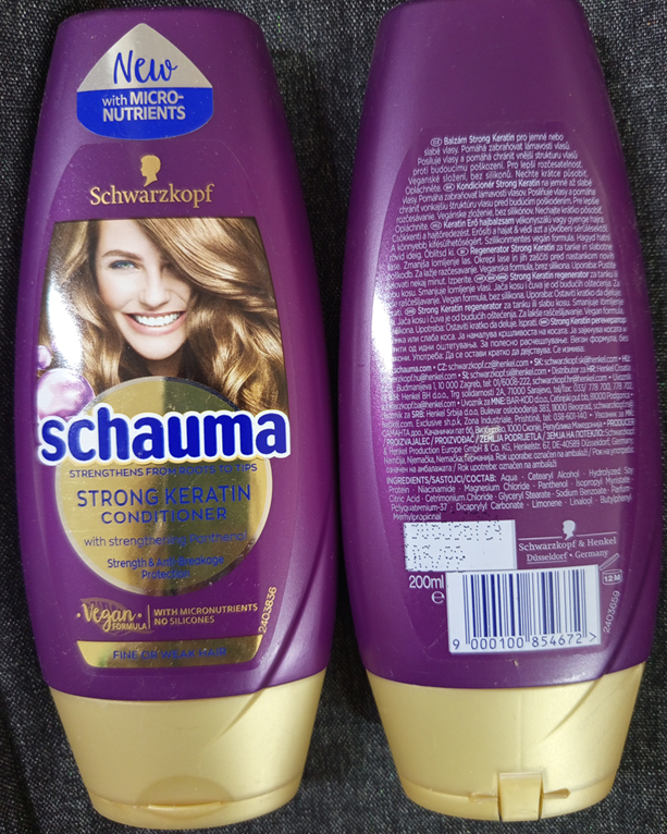 Kondicionér na vlasy Schwarzkopf Schauma, STRONG KERATIN CONDITIONER: Fotografie