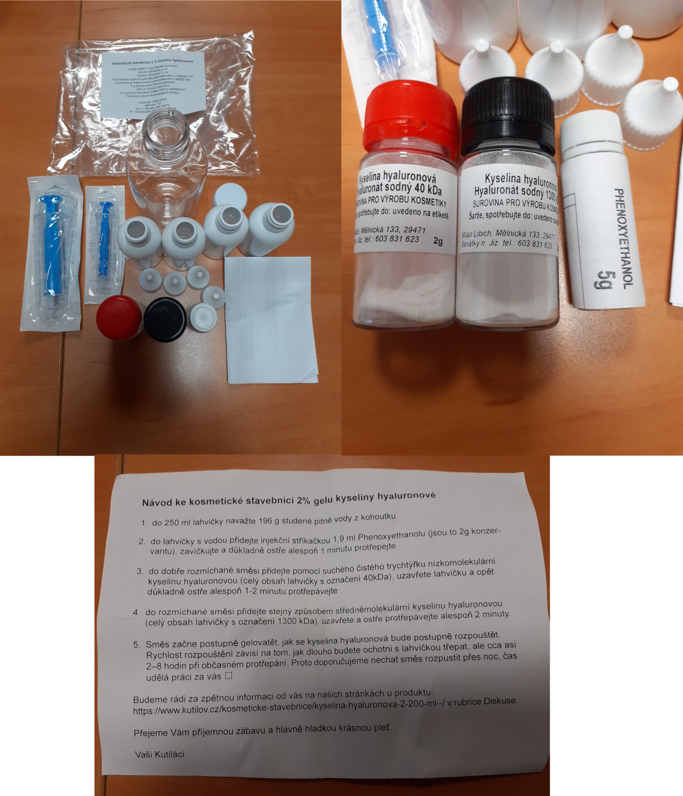 Kosmetická stavebnice 2 % kyseliny hyaluronové: Fotografie