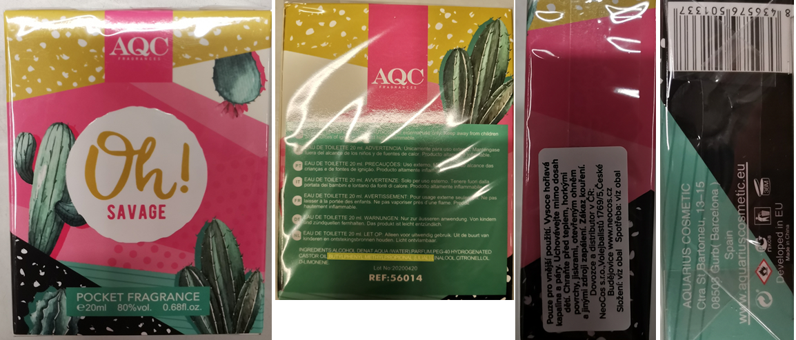 Parfémovaná voda AQC FRAGRANCES, Oh! SAVAGE, POCKET FRAGRANCE, EAU DE TOILETTE: Fotografie