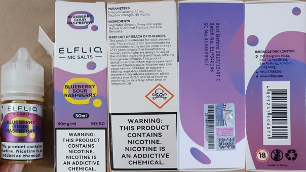Náhradní náplň do elektronické cigarety zn. ELFLIQ NIC SALTS 30 ml, 50 mg/ml, 50/50 –4 příchutě: Fotografie č. 1