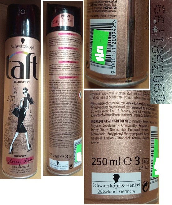 Lak na vlasy Schwarzkopf taft, HAIRSPRAY, MOSCOW, glossy shine: Fotografie