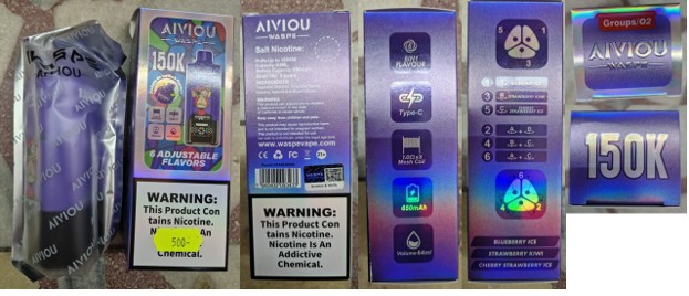 Jednorázová elektronická cigareta zn. AIVIOU WASPE, 150K, 150000 PUFFS, objem: 64 ml: Fotografie