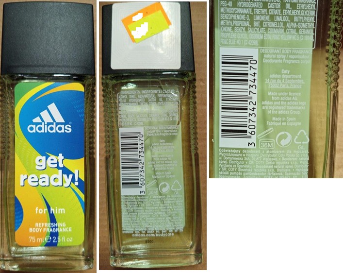 Deodorant Adidas, get ready! for him, REFRESHING BODY FRAGRANCE: Fotografie