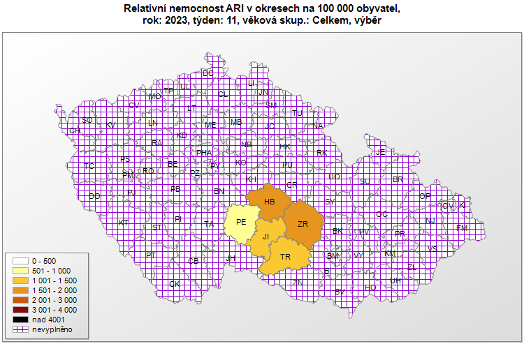 mapa ARI okresy