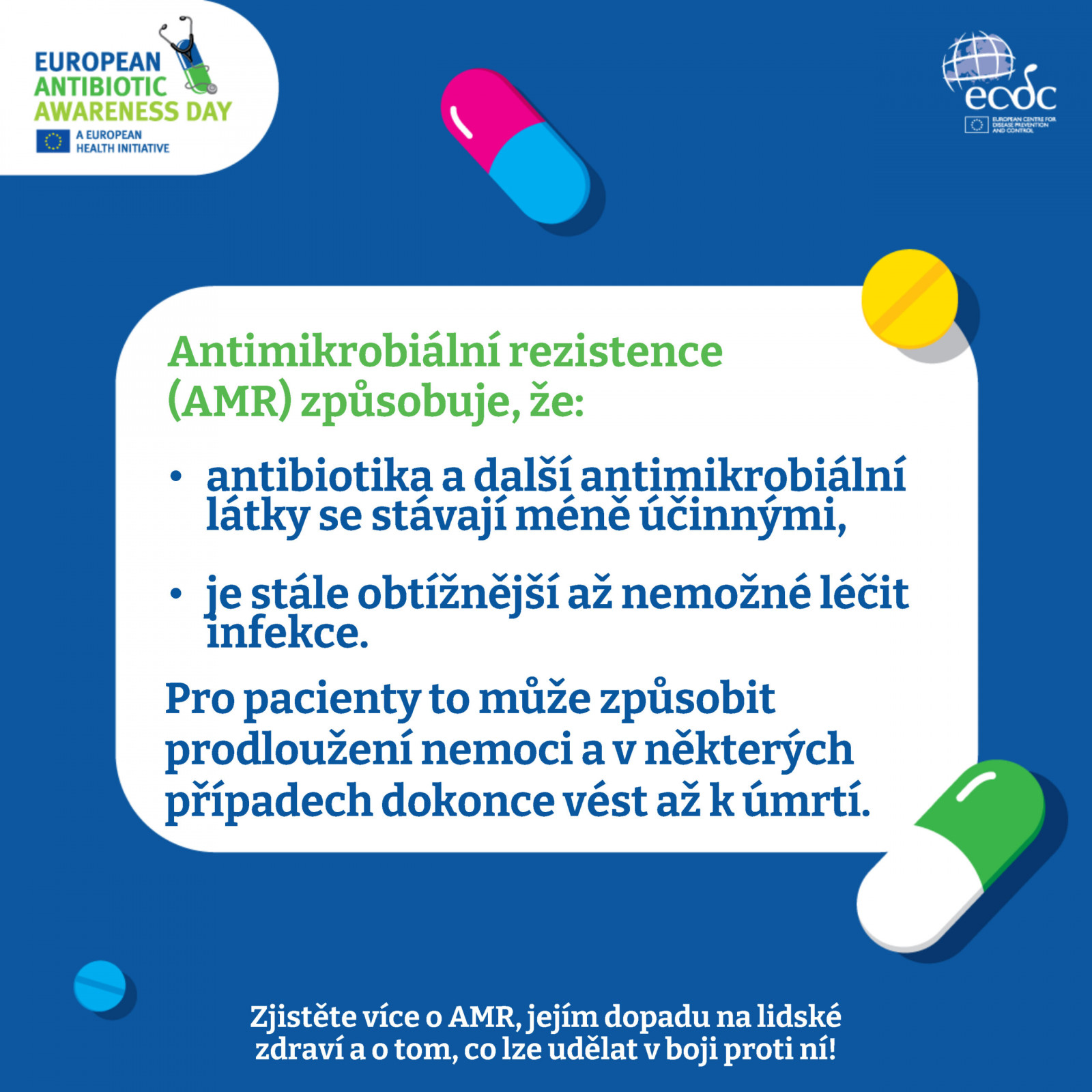 leták antimikrobiální rezistence způsobuje, že antibiotika ztrácejí účinnost