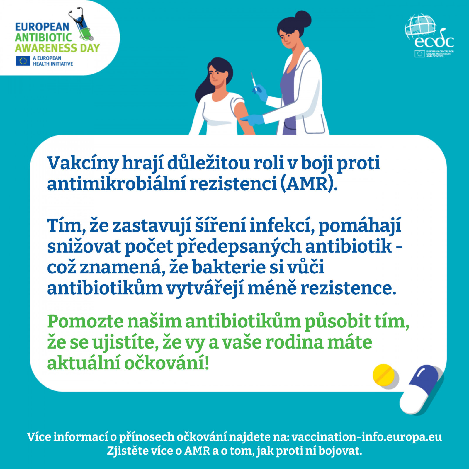 leták - vakcíny hrají důležitou roli v boji proti antimikrobiální rezistenci