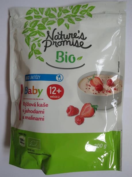 obrázek nebezpečné potraviny Bio rýžová kaše Nature´s Promise